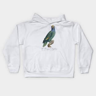 Blue-Cheeked Amazon Parrot or Dufresne Parrot - 19th century Jacques Barraband Illustration Kids Hoodie